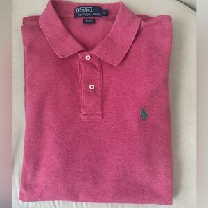 Polo Ralph Lauren Polo Shirt Mens L Red/Pink Heather 100% Cotton Short Sleeve